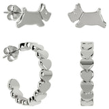 Radley silver-plated heart huggie earrings, imported from the UK