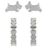 Radley silver-plated heart huggie earrings, imported from the UK