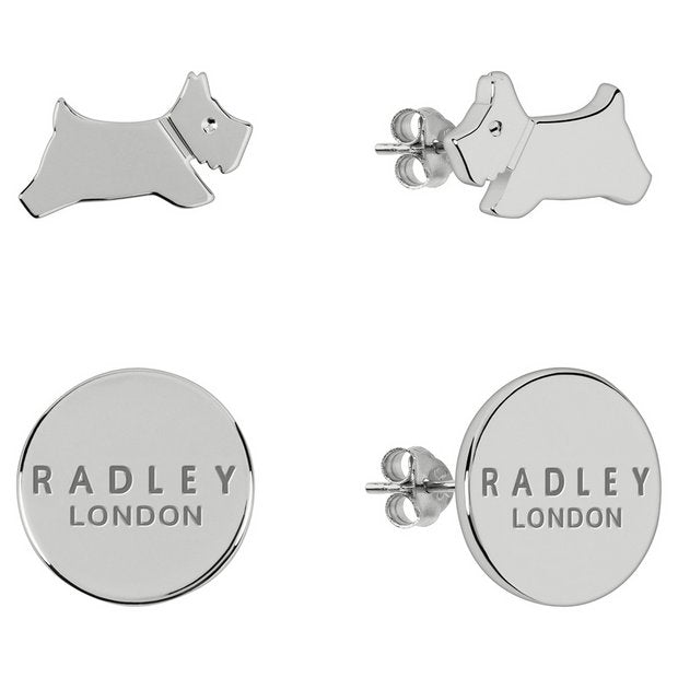 Radley silver dog stud earrings set of 2 - British product
