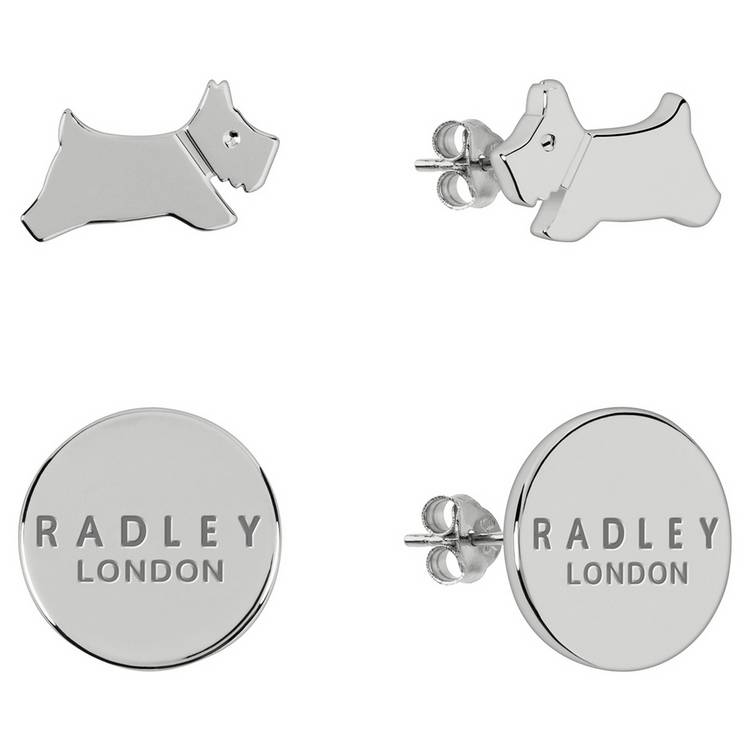 Radley silver dog stud earrings set of 2 - British product