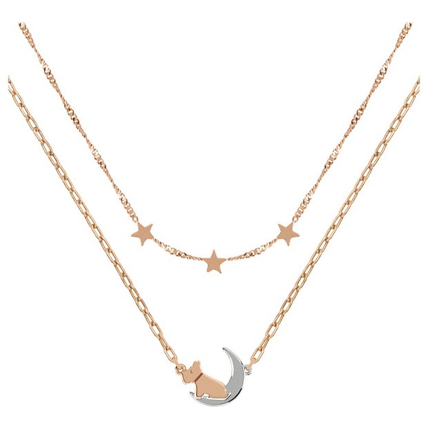 Radley moon and star necklace with rose gold plating - British product