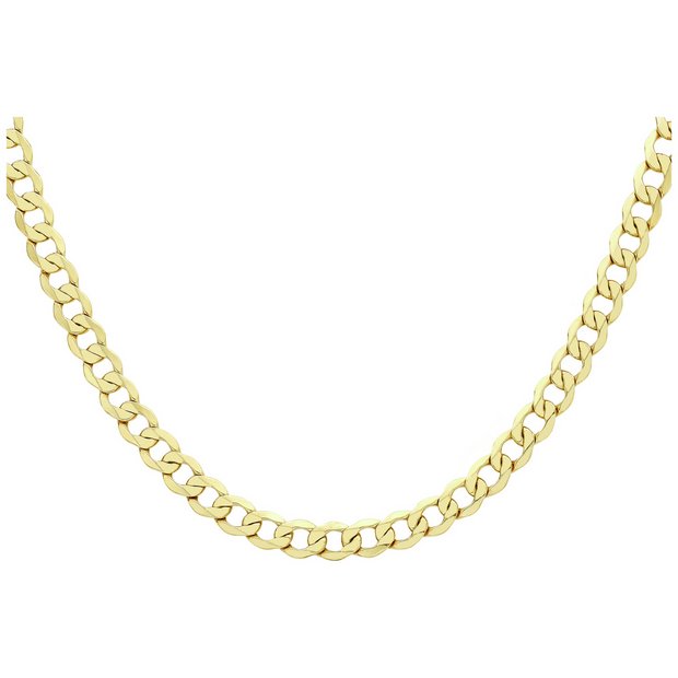 Revere 9ct yellow gold Italian diamond cut chain 61cm, imported from the UK