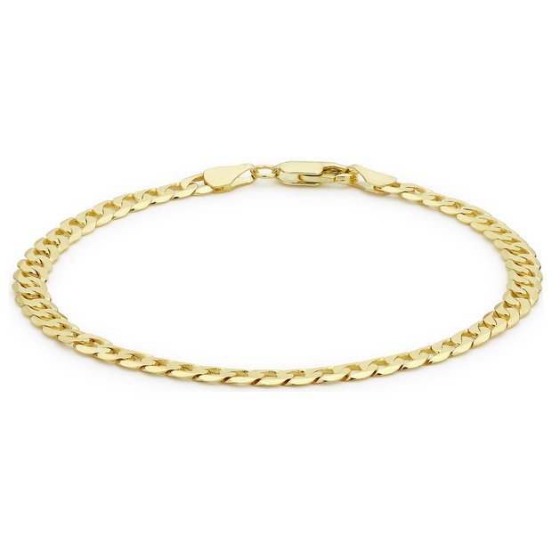 Revere 9ct yellow gold diamond cut bracelet 20cm - British product