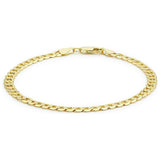 Revere 9ct yellow gold diamond cut bracelet 20cm - British product