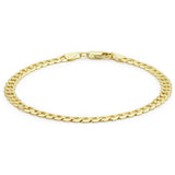 Argos Revere 9ct Yellow Gold Italian Diamond Cut Curb Link Bracelet 20cm- Buy online at McGrocer