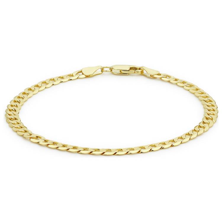 Revere 9ct yellow gold diamond cut bracelet 20cm - British product