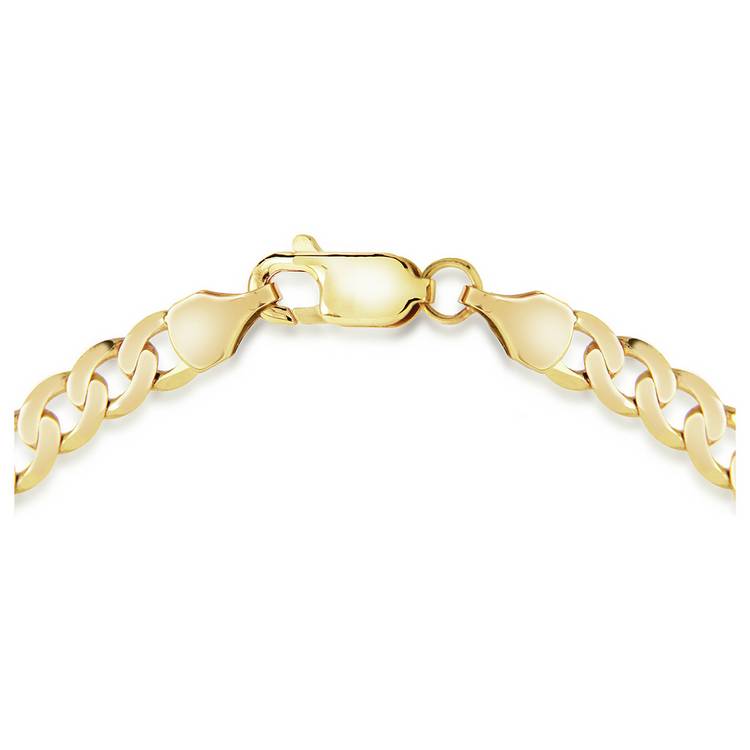 Revere 9ct yellow gold diamond cut bracelet 20cm - British product