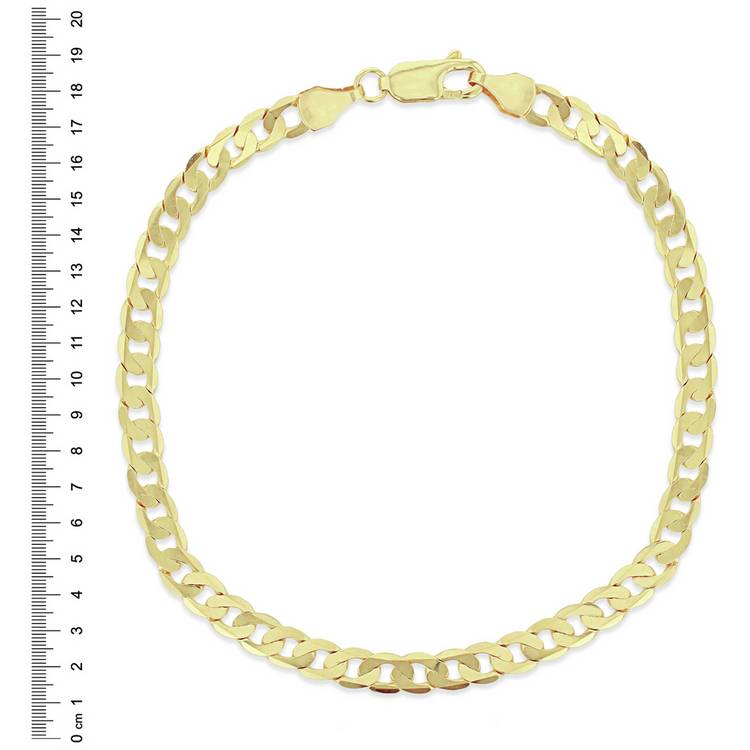 Revere 9ct yellow gold diamond cut bracelet 20cm - British product