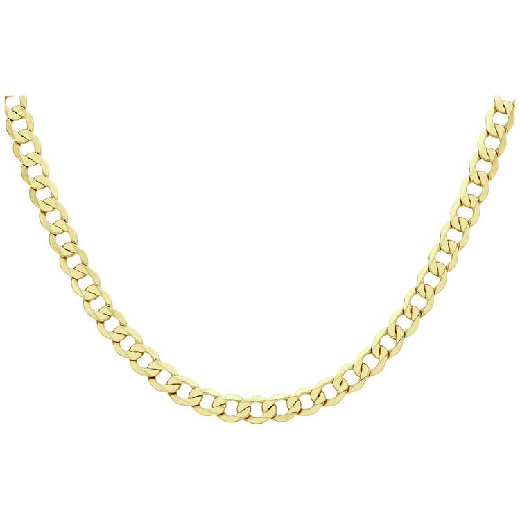 Revere 9ct yellow gold diamond cut curb chain 61cm - British product
