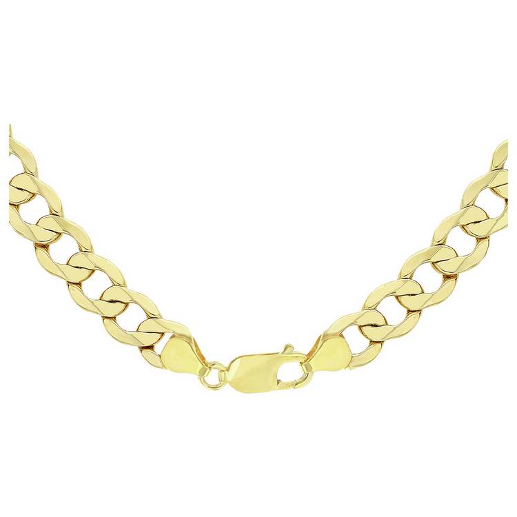 Revere 9ct yellow gold diamond cut curb chain 61cm - British product