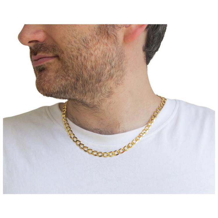 Revere 9ct yellow gold diamond cut chain 20in, imported from the UK