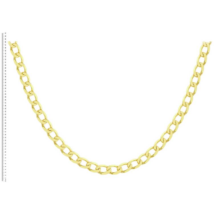 Revere 9ct yellow gold diamond cut chain 20in, imported from the UK