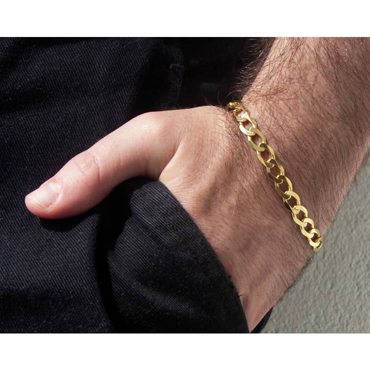 Revere 9ct gold curb bracelet 20cm, imported from the UK