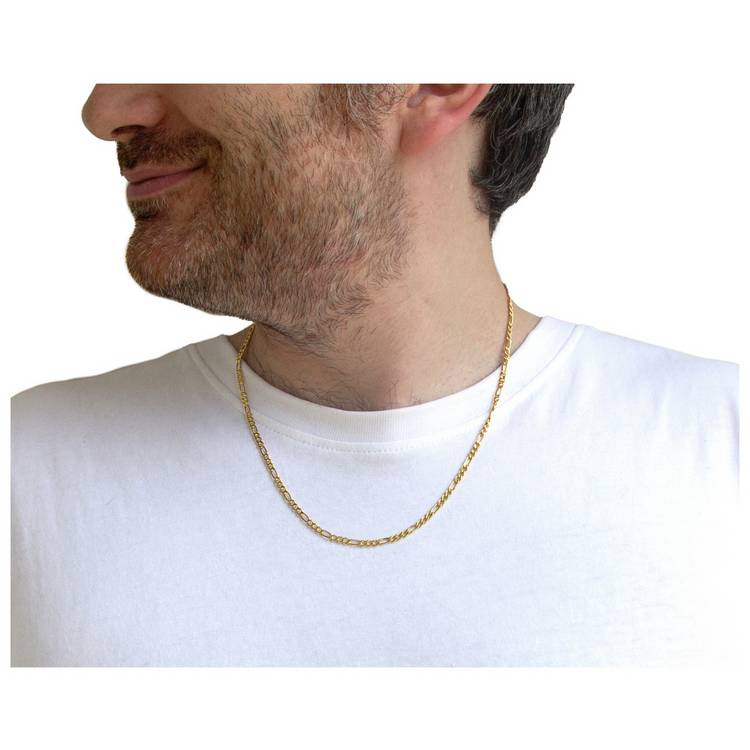 Revere 9ct yellow gold figaro link chain 51cm, imported from the UK