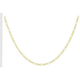 Revere 9ct yellow gold figaro link chain 51cm, imported from the UK