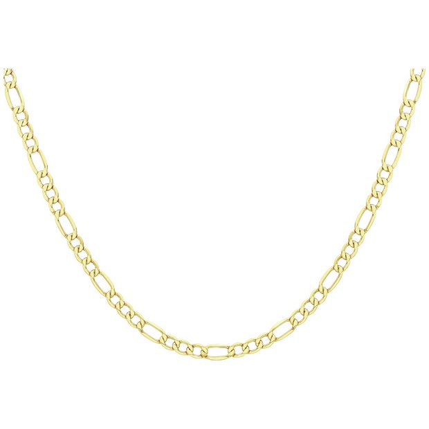 Revere 9ct yellow gold figaro chain 20 inch - British product
