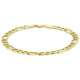 Argos Revere 9ct Gold Italian Diamond Cut Figaro Bracelet 21cm- Buy online at McGrocer