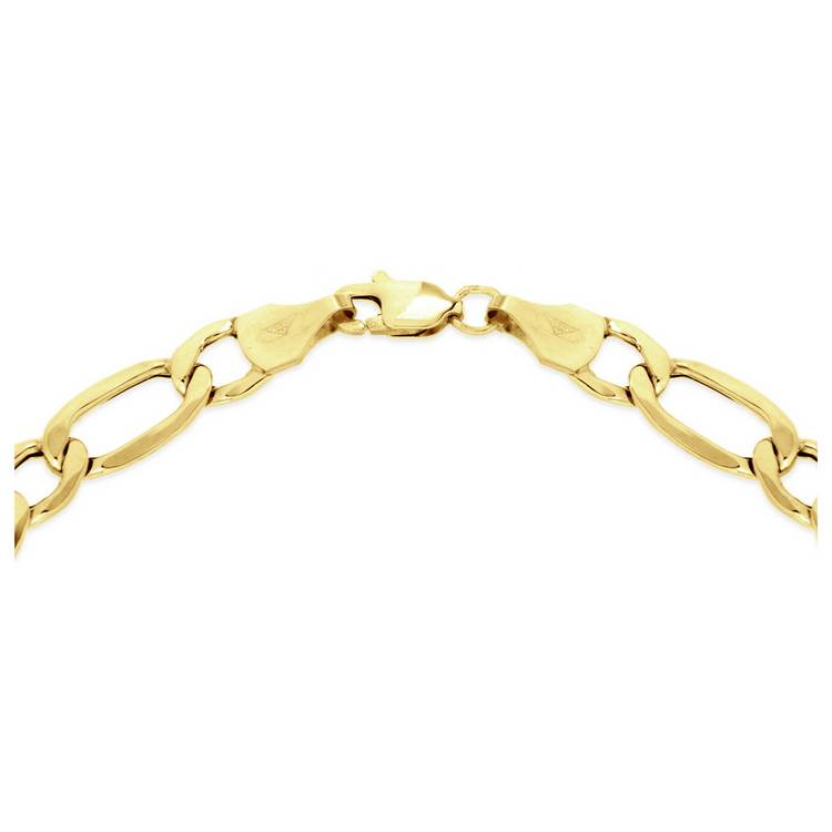Revere 9ct gold Italian diamond cut figaro bracelet, UK version
