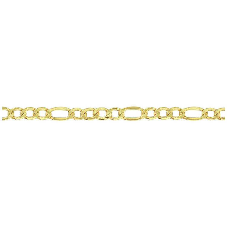 Revere 9ct gold Italian diamond cut figaro bracelet, UK version