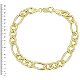 Revere 9ct gold Figaro link bracelet with polished finish (British brand)