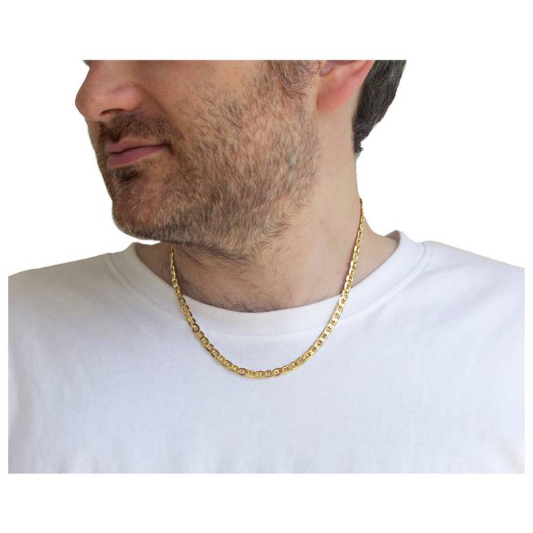 Revere 9ct yellow gold rambo link chain 18 inch - British product