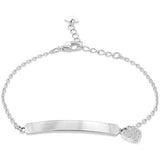 Argos Revere Sterling Silver Personalised Heart Charm ID Bracelet 19cm- Buy online at McGrocer