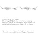 Revere sterling silver personalised heart charm ID bracelet (British brand)