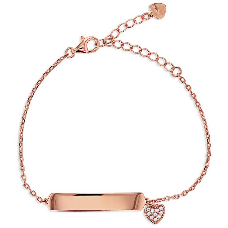 Revere rose gold plated ID bracelet 19cm (British brand)