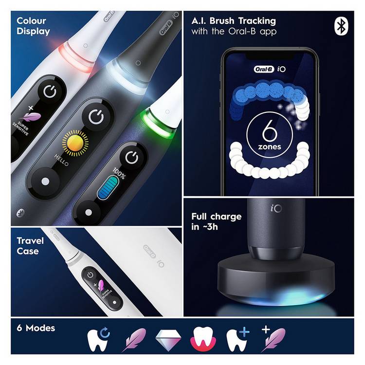 Oral-B iO Series 8 electric toothbrush Purple, imported from the UK
