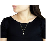 Revere gold plated personalised padlock necklace (British brand)
