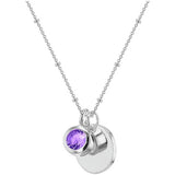 Argos Revere Sterling Silver Personalised Pendant - February Birthstone Charm Necklace 46cm- Buy online at McGrocer