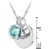 Revere sterling silver pendant with March birthstone cubic zirconia - British product