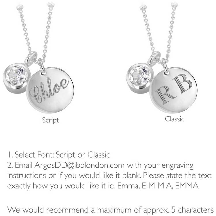 Revere pendant April birthstone 46cm - British product