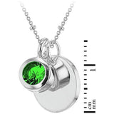 Revere personalised cubic zirconia pendant May birthstone, UK version