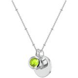Revere sterling silver pendant with August birthstone and engravable disc (British brand)