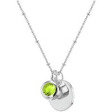 Revere sterling silver pendant with August birthstone and engravable disc (British brand)
