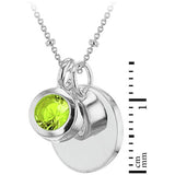Revere sterling silver pendant with August birthstone and engravable disc (British brand)