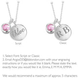 Revere October birthstone personalised pendant necklace (British brand)