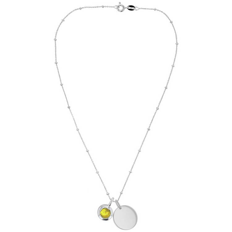 Revere personalisable pendant set with November birthstone 46cm, UK version