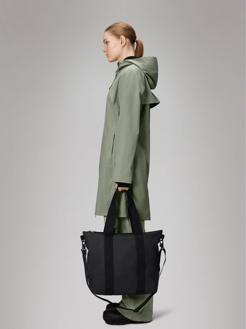 Rains waterproof mini tote bag black (British brand)