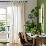 Argos Habitat Button Voile Unlined Tab Top Curtain Panel - Natural - 140cm x 229cm- Buy online at McGrocer