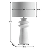 Habitat ceramic table lamp white and cream 50cm, UK version