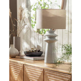 Argos Habitat Astraeus Ceramic Table Lamp - White & Cream- Buy online at McGrocer