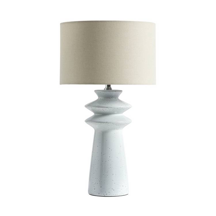 Habitat ceramic table lamp white and cream 50cm, UK version