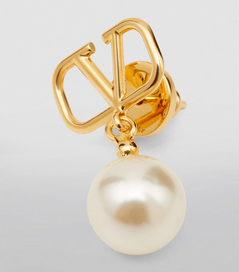 Valentino Garavani faux pearl VLogo earrings, imported from the UK