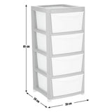 Argos Home 4 drawer plastic storage drawers grey white, UK version