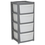 Argos Home 4 drawer plastic storage drawers grey white, UK version