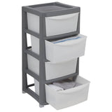 Argos Home 4 drawer plastic storage drawers grey white, UK version
