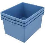 Argos Home blue storage boxes 27L with clip-on lids, imported from the UK