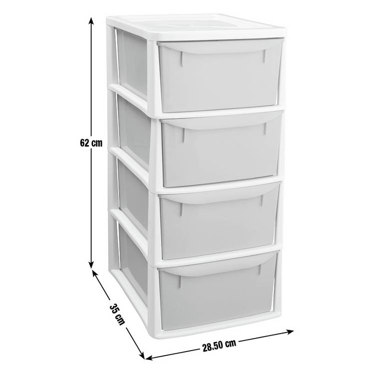 Argos Home 4 drawer plastic storage tower blue (British brand)